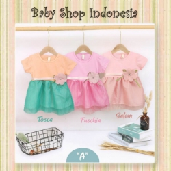 PD660 Dress Bayi Import Rok Anak Import Simple Color Corsage  large